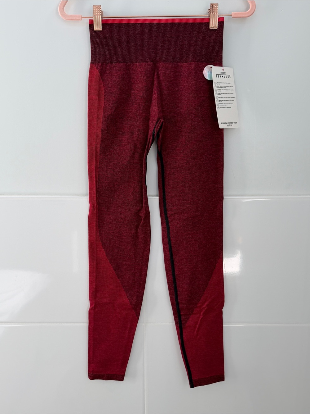 Victoria’s Secret VS Pink Seamless Workout Tight in red (size XS) NWT